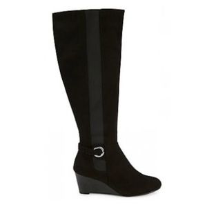 New Women's Lexi & Abbie Tall Black Wedge Boots